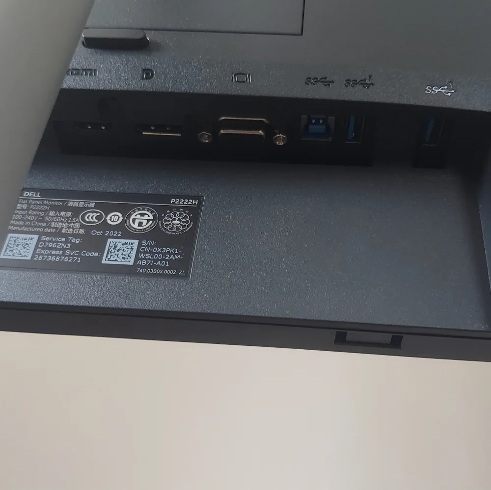 Dell P2222H Black Monitor